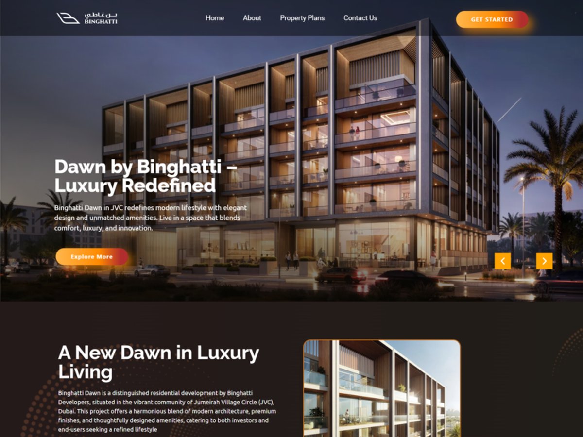 Luxury real estate landing page design